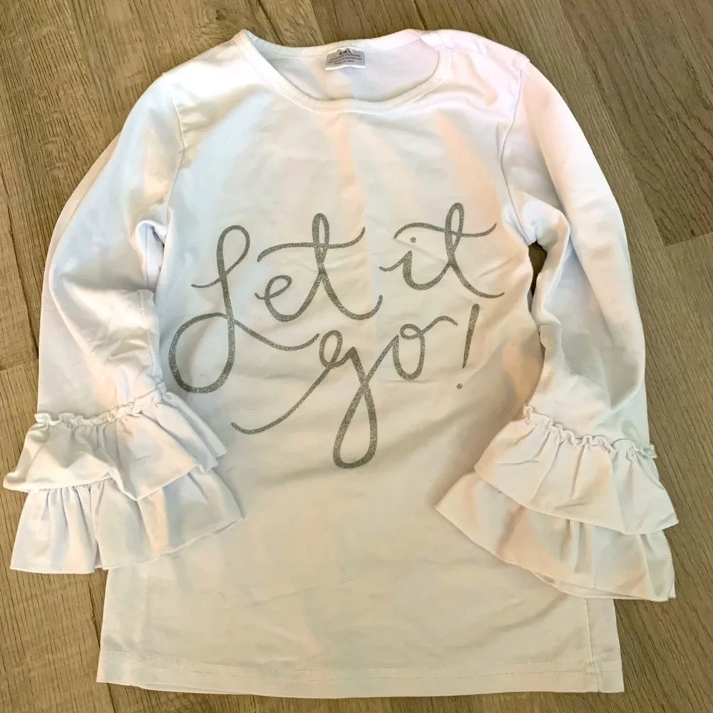 Girls Frozen ruffle shirt with sequin skirt